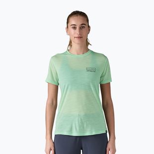Koszulka damska Patagonia Cap Cool Merino Blend Graphic Shirt fitz roy strata: rinsed green