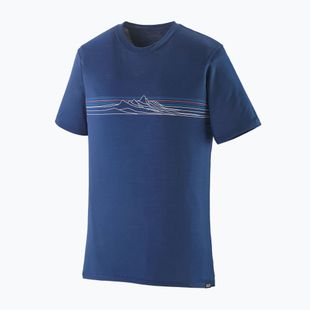 Koszulka męska Patagonia Cap Cool Merino Blend Graphic Shirt strata stripe/clement blue