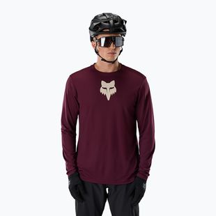 Longsleeve rowerowy męski Fox Racing Ranger Fox Head LS dark maroon