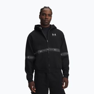 Bluza męska Under Armour Icon Fleece Taped Full Zip ultimate black/white