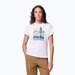 Koszulka damska Columbia Ruby Springs Graphic Fitted white/get hiked