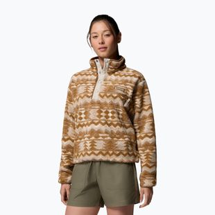 Bluza polarowa damska Columbia Helvetia II Printed Cropped Half Snap delta/retrotree