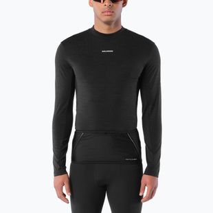 Longsleeve do biegania męski Salomon Sense Merino Tee LS deep black