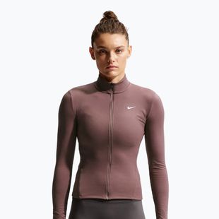 Bluza treningowa damska Nike One Fitted Dri-Fit Full-Zip burgundy tattoo/white