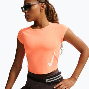 Koszulka do biegania damska Nike Swoosh Run Dri-Fit orange pulse/photon dust/white