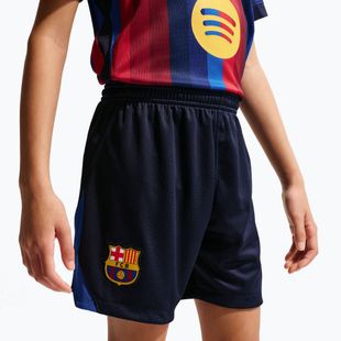 Spodenki piłkarskie dziecięce Nike FC Barcelona Dri-Fit Stadium Home blackened blue/mineral yellow