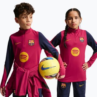 Bluza piłkarska dziecięca Nike FC Barcelona Strike Dri-Fit Soccer Knit Drill Top noble red/blackened blue/mineral yellow