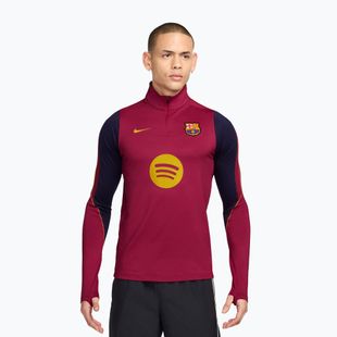 Bluza piłkarska męska Nike FC Barcelona Strike Soccer Drill Top noble red/mineral yellow/mineral yellow