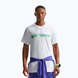 Koszulka do biegania męska Nike Dri-Fit Running T-Shirt white/green spark