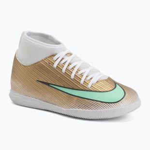 Buty piłkarskie dziecięce Nike Jr. Mercurial Superfly 11 Club "Kylian Mbappé" IN metallic gold/green glow