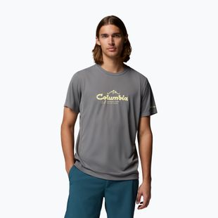 Koszulka męska Columbia Zero Rules Light Graphic Crew city grey/scripted peaks