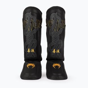 Ochraniacze piszczeli i stóp Venum Serpenti black/silver/gold