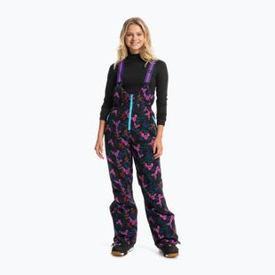 Spodnie snowboardowe damskie ROXY X Rowley Insulated Bib true black darkreds floral