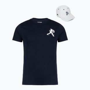 Koszulka męska + czapka Lacoste TH1044 navy blue/white