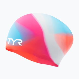 Czepek pływacki TYR Tiedye Long Hair Multicolor Jr pink/blue/orange