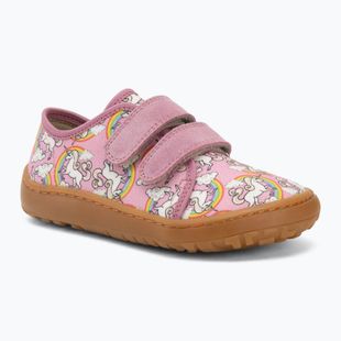 Buty barefoot dziecięce Froddo Canvas white/pink