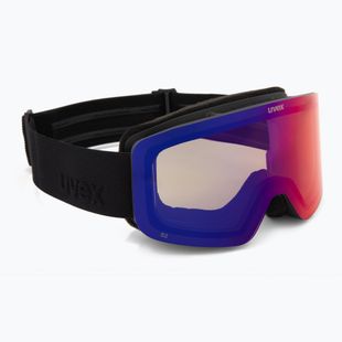 Gogle narciarskie dziecięce UVEX Pwdr FM black matt/mirror ruby/green/clear