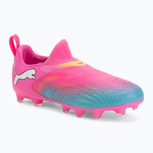 Buty piłkarskie dziecięce PUMA Future 9 Match LL FG/AG Jr poison pink/puma wht/sun stream/bright aqua/puma blk
