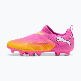 Buty piłkarskie dziecięce PUMA Future 9 Match LL FG/AG Jr poison pink/puma wht/sun stream/bright aqua/puma blk