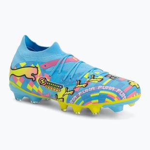 Buty piłkarskie PUMA Future 9 Match Advanced Level FG/AG puma white/blue glimmer/pink glimmer/yellow alert