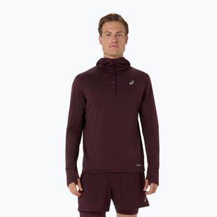 Bluza do biegania męska ASICS Road Winter Ls Hoodie dark currant