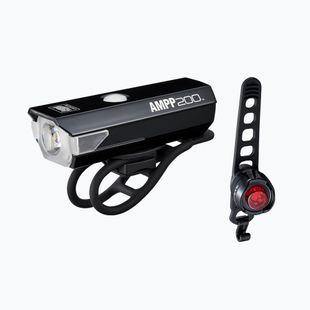 Zestaw lampek rowerowych CatEye AMPP 200 HL-EL042RC / ORB TL-LD160 black