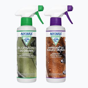 Zestaw do pielęgnacji obuwia Nikwax Footwear Cleaning Gel+ Nubuk i welur 2 x 300ml
