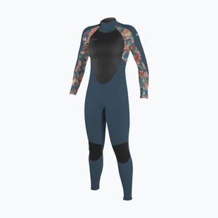 Pianka do pływania dziecięca O'Neill Girls Epic 4/3 Back Zip Full copen blue/painted tropics/copen blue