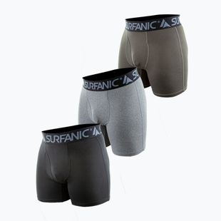 Bokserki termoaktywne męskie Surfanic Carbondri 3 pary black/grey/khaki