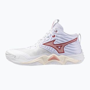 Buty do siatkówki damskie Mizuno Wave Momentum Elite Mid white/rose elegance/lava falls