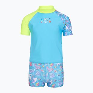 Strój pływacki dwuczęściowy dziecięcy Speedo Learn To Swim Digital Rash Top Set turkish sea
