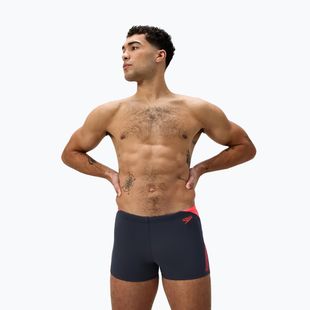 Bokserki pływackie męskie Speedo Hyper Boom Splice grey lead/neon coral