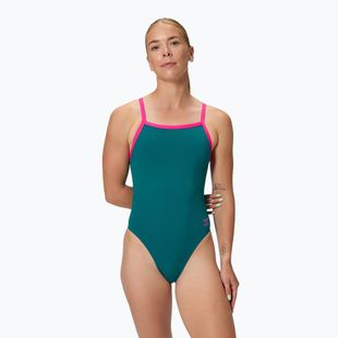 Strój pływacki jednoczęściowy damski Speedo Solid Turnback peacock