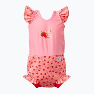 Strój kąpielowy jednoczęściowy dziecięcy z pieluszką Splash About Happy Nappy Frills strawberry field