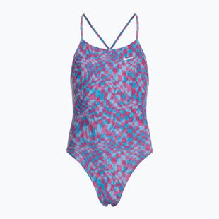 Strój pływacki jednoczęściowy dziecięcy Nike Hydrastrong Charms Multi Print Lace Up Back blue