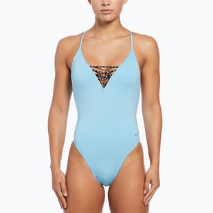Strój pływacki jednoczęściowy damski Nike Sneakerkini 2.0 Croccback aquarius blue/scuba blue