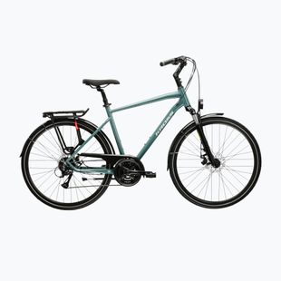 Rower trekkingowy męski KROSS Trans 3.0 zielony/srebrny/połysk