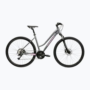 Rower crossowy damski KROSS Evado 4.0 W szary/różowy/połysk
