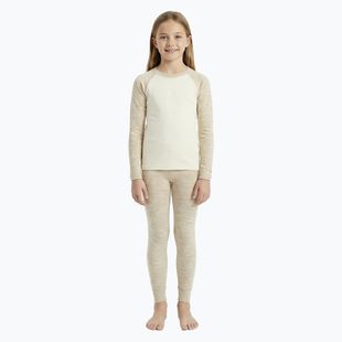 Komplet bielizny termoaktywnej dziecięcej WOOLCANO Merino SET0982 beżowy