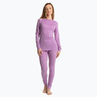 Komplet bielizny termoaktywnej damskiej WOOLCANO Merino 100% SET0543 fioletowy