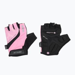 Rękawiczki rowerowe damskie ATTABO Kinu Pro WMNS shock absorbing system różowy/czarny