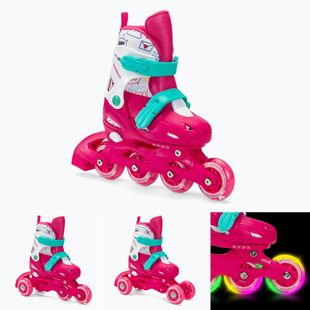 Rolki dziecięce HUMBAKA Starjet LED 3w1 różowy