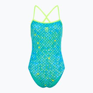 Strój pływacki jednoczęściowy damski SWEEP Aqua Hippos niebieski/żółty/zielony
