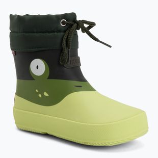 Kalosze dziecięce Viking Footwear Alv Barefoot Paw Print light green/green