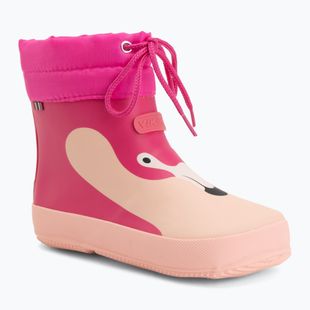 Kalosze dziecięce Viking Footwear Alv Barefoot Paw Print light pink/magenta
