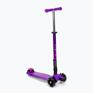 Hulajnoga trójkołowa dziecięca Micro Maxi Deluxe Foldable LED purple