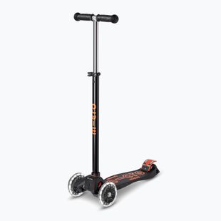 Hulajnoga trójkołowa dziecięca Micro Maxi Micro Deluxe Pro LED black/orange