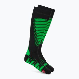 Skarpety narciarskie Mico Heavy Weight Superthermo Primaloft Merino Ski nero verde fluo