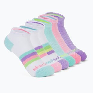 Skarpety dziecięce SKECHERS Heel/Toe Terry Low Cut 6 par white/light pink