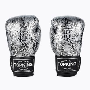 Rękawice bokserskie Top King Muay Thai Super Star Air Snake black/silver